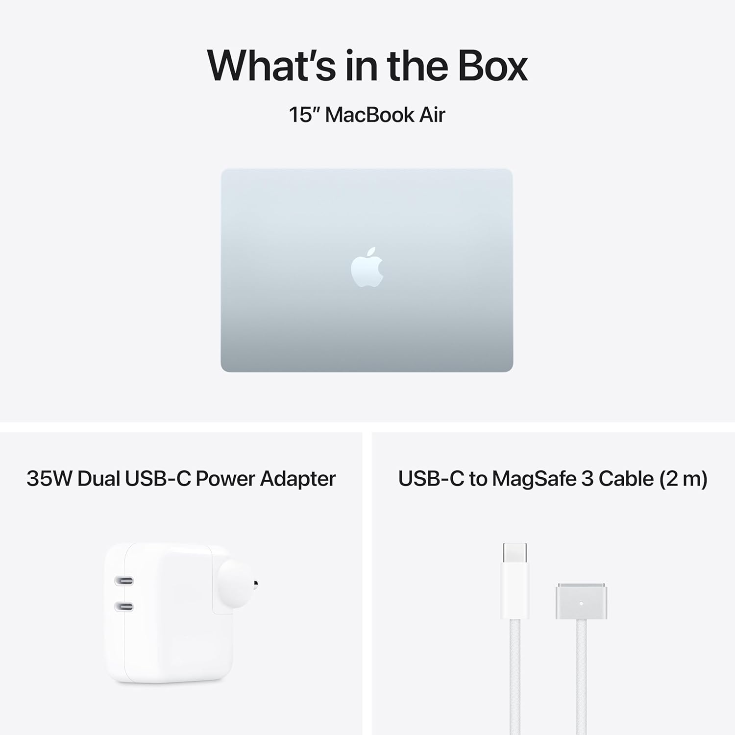 Apple 2026 MacBook Air 15″ Laptop with M5 chip: AI and Apple Intelligence, 38.91 cm (15.3″) Liquid Retina Display, 24GB Unified Memory, 1TB SSD Storage, 12MP Center Stage Camera, Touch ID; Sky Blue