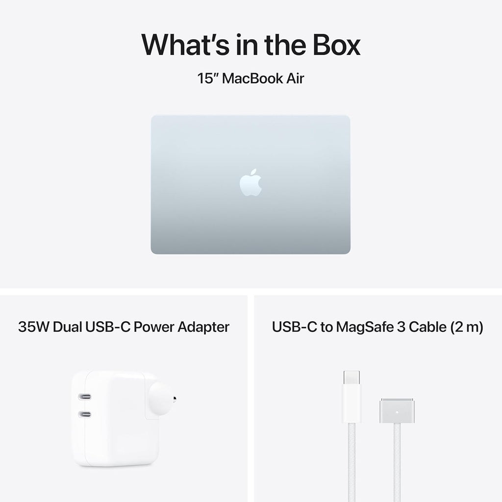 Apple 2026 MacBook Air 15″ Laptop with M5 chip: AI and Apple Intelligence, 38.91 cm (15.3″) Liquid Retina Display, 16GB Unified Memory, 1TB SSD Storage, 12MP Center Stage Camera, Touch ID; Sky Blue