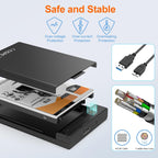MAIWO 2.5” USB 3.0 SATA External SSD HDD Enclosure - Black