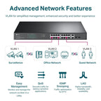 TP-Link TL-SG1218MPE 16 Port Gigabit Easy Smart PoE+ Switch with 2 SFP Slots