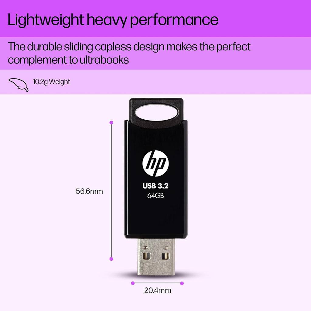 HP 64 GB 712w USB 3.2 Flash Drive - Black