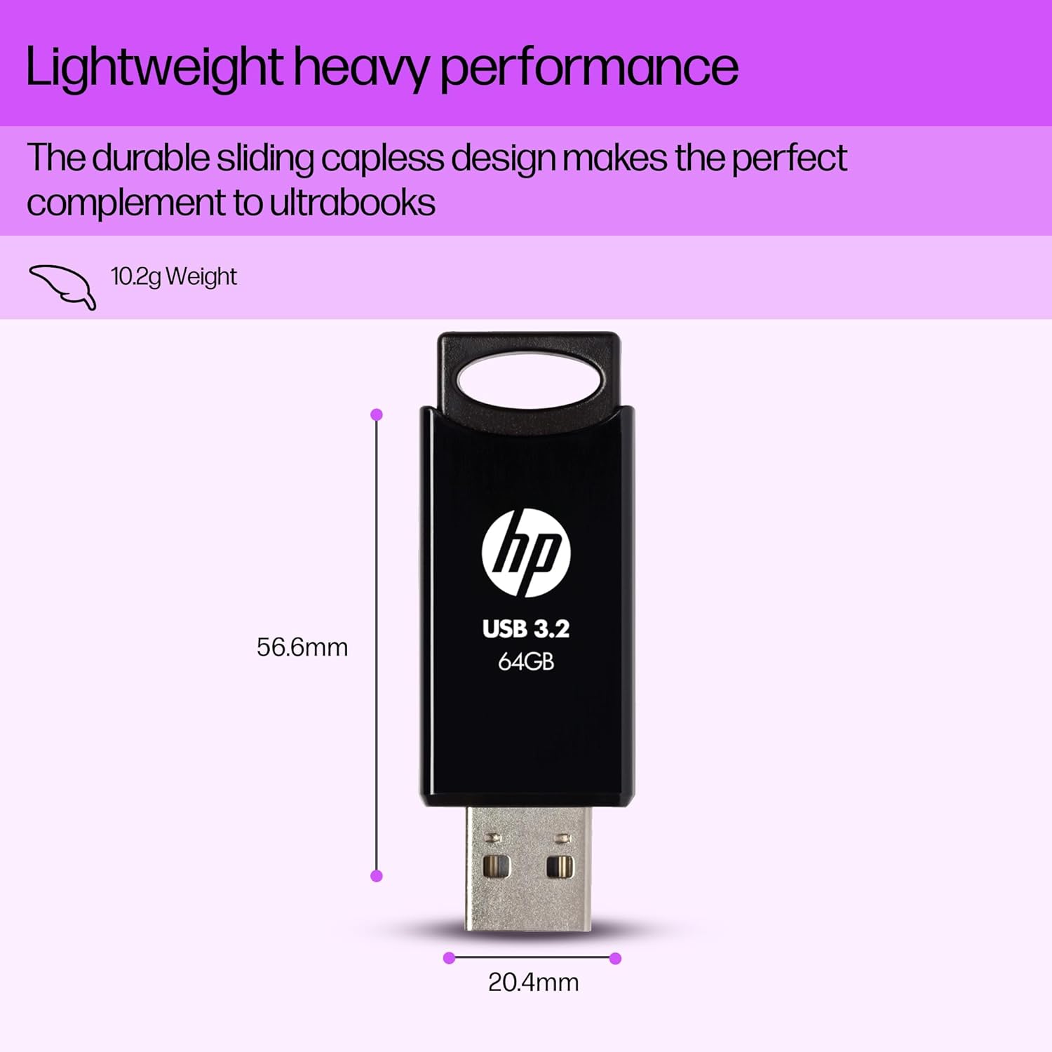 HP 64 GB 712w USB 3.2 Flash Drive - Black