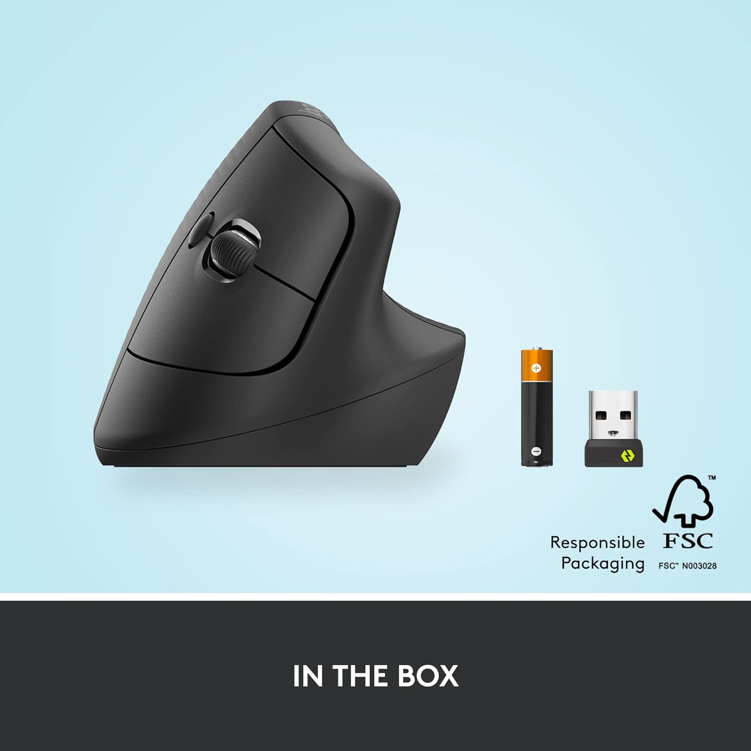 Logitech Ergo Series Lift Vertical Bluetooth Wireless 4000 DPI Optical Mouse - Graphite