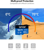 Lexar High-Performance 633x 32GB microSDHC UHS-I Card w/ SD Adapter, Up To 100MB/s Read, for Smartphones, Tablets, and Action Cameras