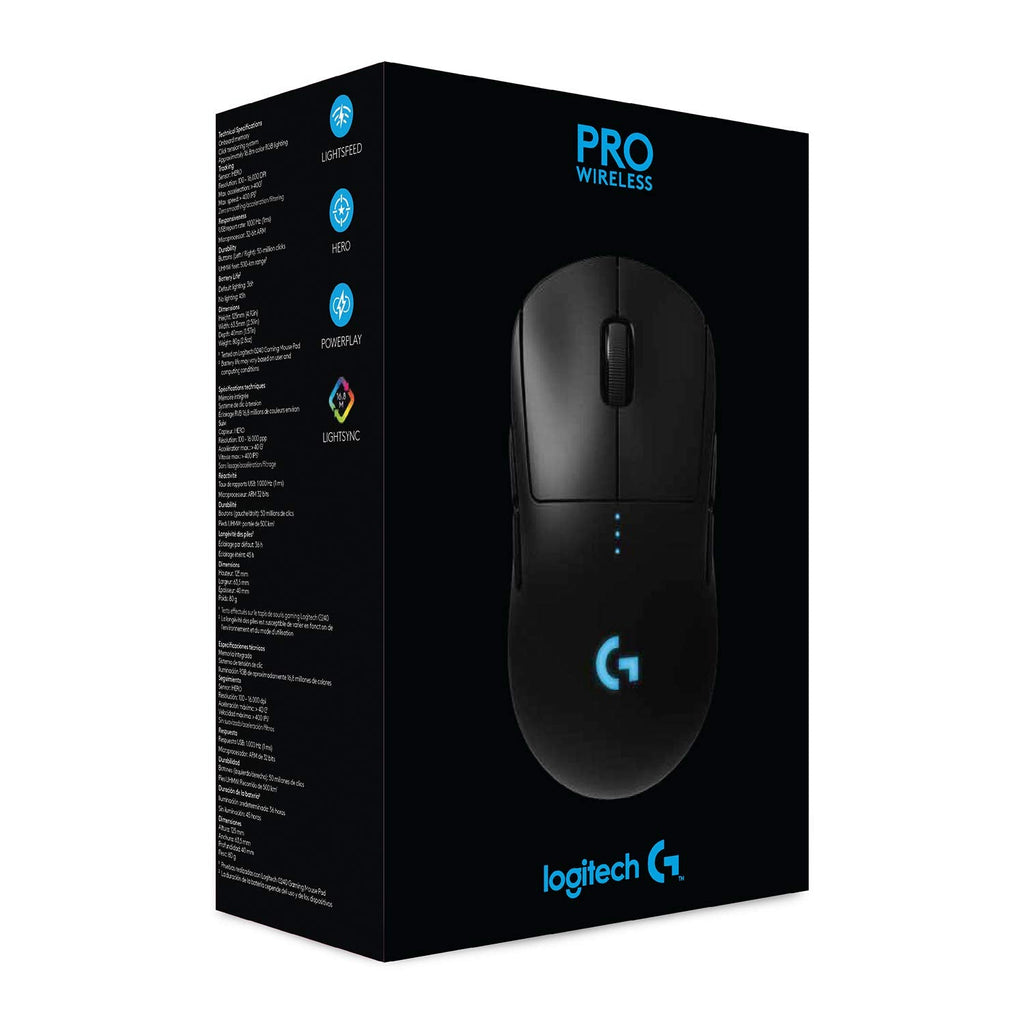 Logitech Pro Series G PRO 25600 DPI RGB Wireless Gaming Mouse - Black