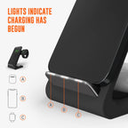 STM ChargeTree Swing 3-in-1 Wireless Charger Station – Qi-Certified Charger for iPhone, Android, AirPods & Apple Watch with Nightstand Mode Swing Arm – USB-C Cable Included, Black