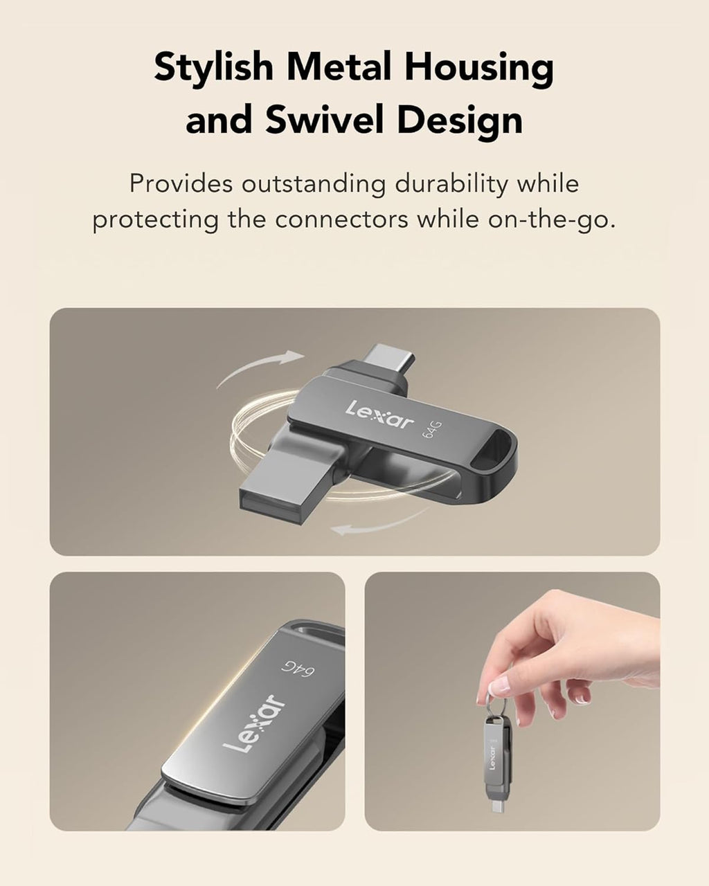 Lexar Jump Drive Dual Drive D400 -64GB