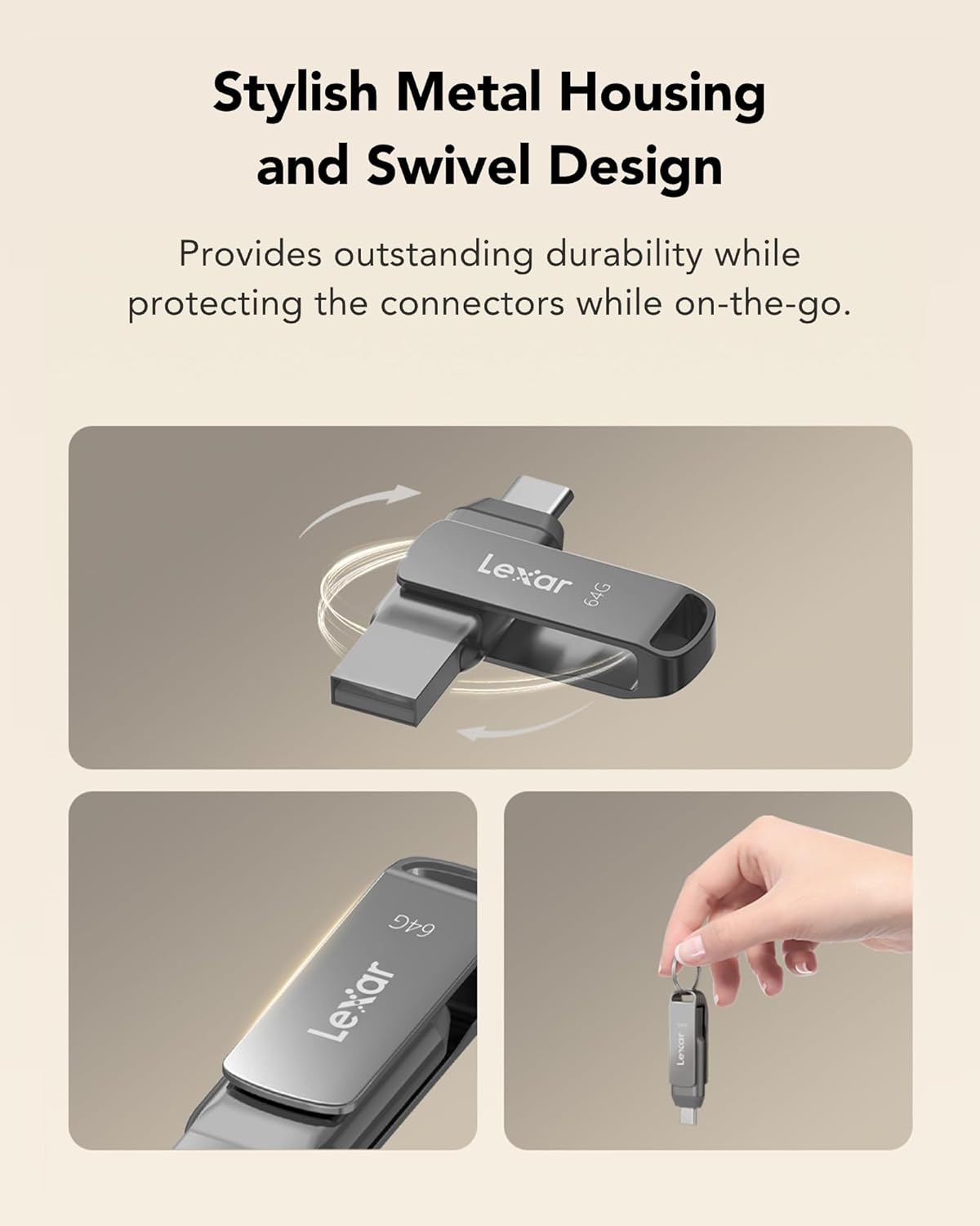 Lexar Jump Drive Dual Drive D400 -64GB