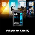 Lexar  High-Performance 800x PRO SD Card, UHS-I, C10, U3, V30, 4K, Up to 150MB/s Read SDXC Memory Card, for Point-and-Shoot & Mid-Range DSLR Cameras, HD Camcorders (LSD0800P128G-BNNNU)