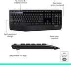Logitech keyboard with features highlighted on a white background