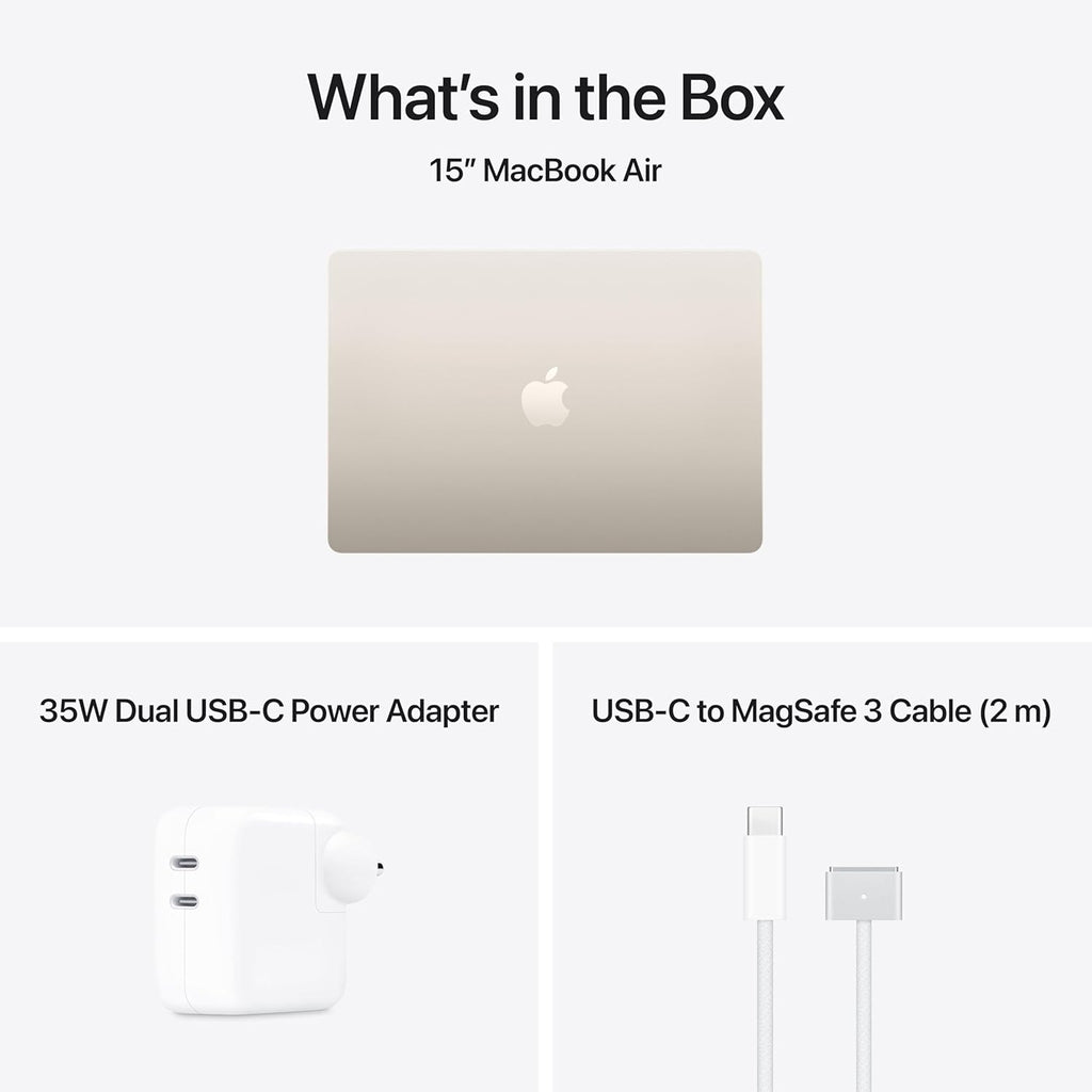 Apple 2026 MacBook Air 15″ Laptop with M5 chip: AI and Apple Intelligence, 38.91 cm (15.3″) Liquid Retina Display, 16GB Unified Memory, 1TB SSD Storage, 12MP Center Stage Camera, Touch ID; Starlight