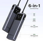 UGREEN Uno 6-in-1 USB-C Hub 10Gbps 2 USB-C 2 USB-A Data Port PD 4K 60Hz HDMI MacBook Pro Air iPad Surface XPS (35998)