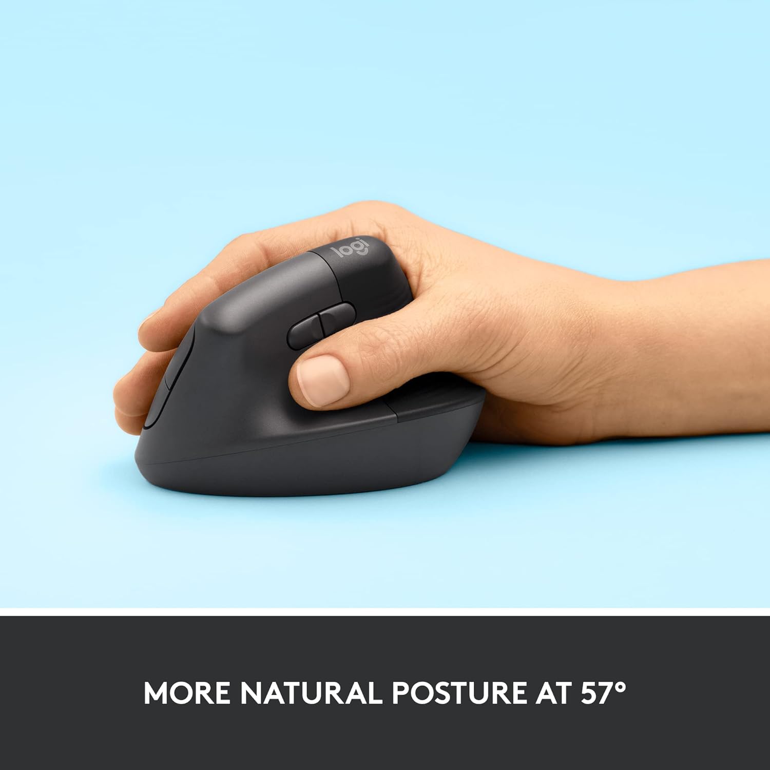 Logitech Ergo Series Lift Vertical Bluetooth Wireless 4000 DPI Optical Mouse - Graphite