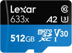 Lexar High-Performance 633x 32GB microSDHC UHS-I Card w/ SD Adapter, Up To 100MB/s Read, for Smartphones, Tablets, and Action Cameras