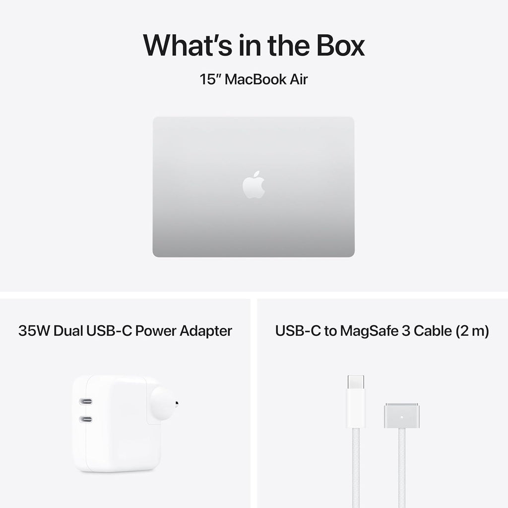 Apple 2026 MacBook Air 15″ Laptop with M5 chip: AI and Apple Intelligence, 38.91 cm (15.3″) Liquid Retina Display, 16GB Unified Memory, 1TB SSD Storage, 12MP Center Stage Camera, Touch ID; Silver