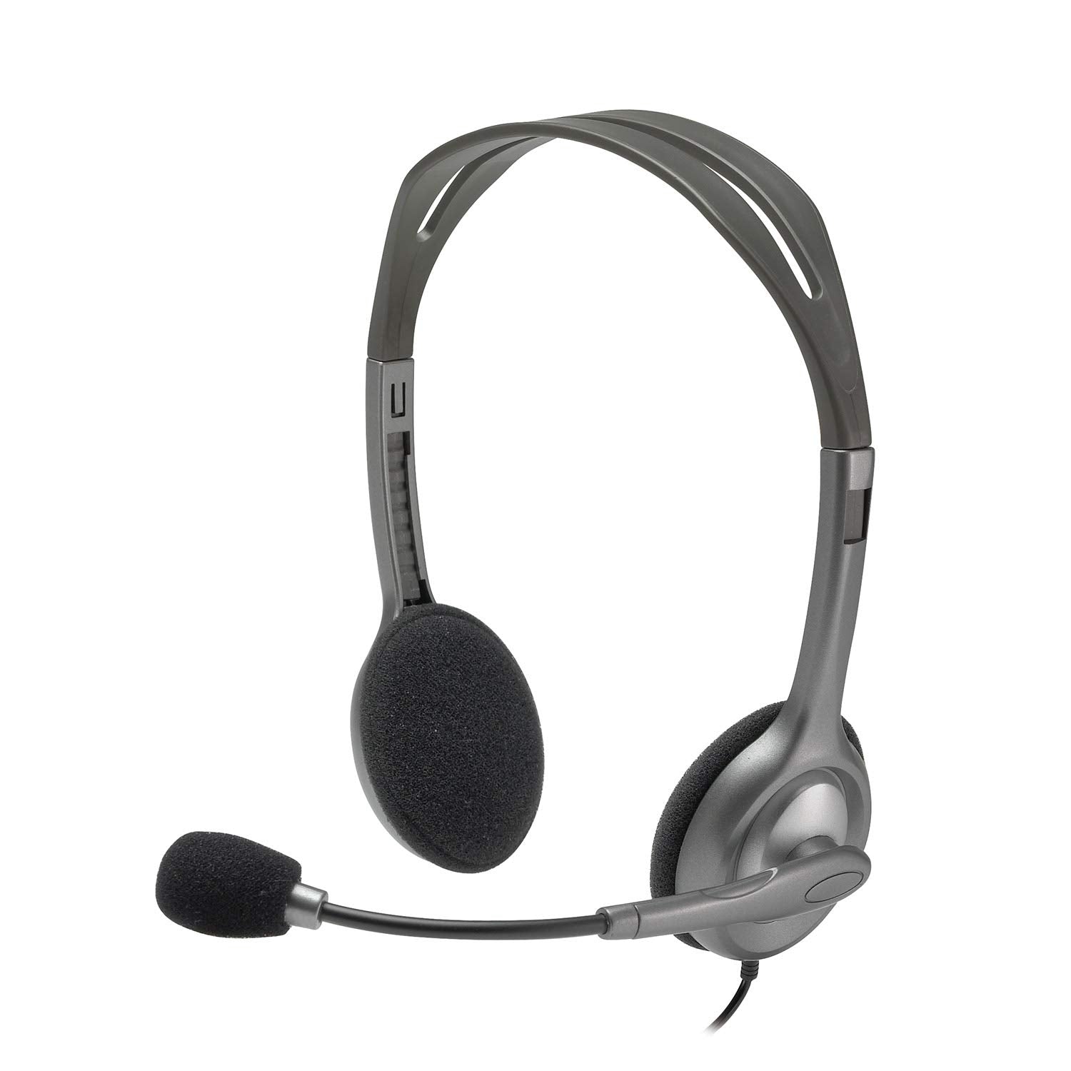 Headset with microphone on a white background