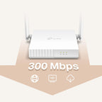 TP-Link N300 TL-WR820N 2.4 GHz 300Mbps Single Band Wi-Fi Router - White