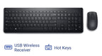 Dell KM3322W USB Wireless Spill-Resistant Keyboard and Mouse Combo - Black