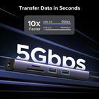 UGREEN 7-in-1 Multi-Functional Adapter 4K 60Hz HDMI Gigabit Ethernet 2 USB 3.0 100W PD SD/TF MacBook Dell Surface (60515)