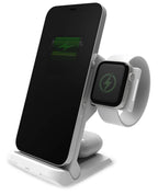 STM ChargeTree Swing 3-in-1 Wireless Charger Station – Qi-Certified Charger for iPhone, Android, AirPods & Apple Watch with Nightstand Mode Swing Arm – USB-C Cable Included, Black