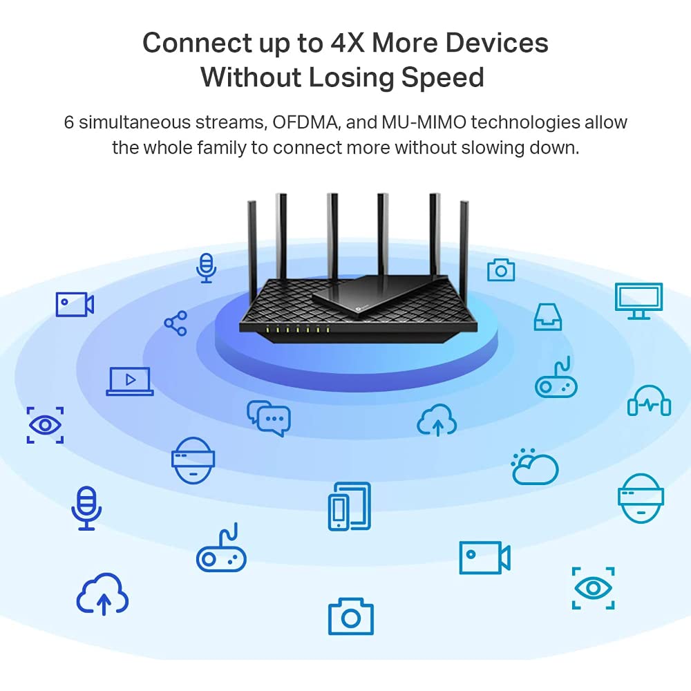 TP-Link AX5400 Archer AX73 Dual-Band 6-Stream Gigabit Wi-Fi 6 Router - Black