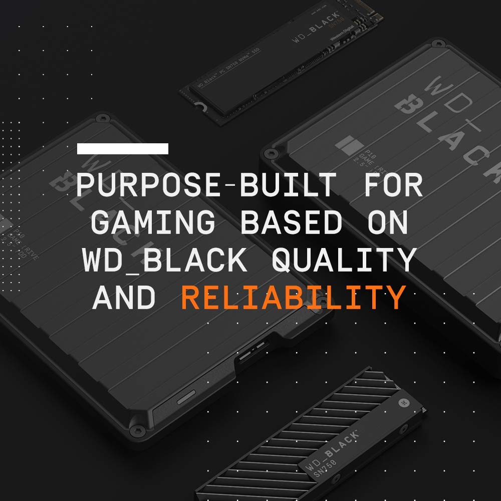 Western Digital WD Black P10 Game Drive 4TB USB-C External Hard Drive - Black