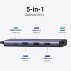 UGREEN Revodok USB C Hub HDMI 4K PD 100W 5-in-1 USB C to USB 3.0 Adapter iPhone 15 MacBook Pro Air XPS Surface iPad (15495)