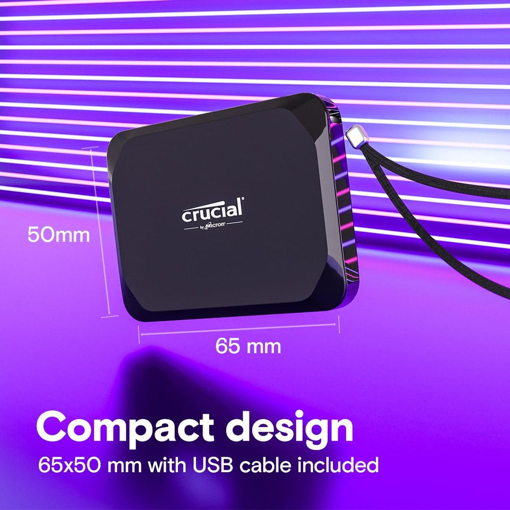Crucial X9 1TB 2.5" USB Type C External Portable Solid State Drive - Black