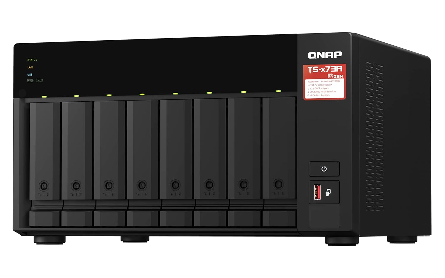 QNAP TS-873A-8G 8-Bay NAS with 32TB Seagate IronWolf HDDs (8TBx4) | 16 GB RAM | 2TB SSD Cache | High-Performance ZFS Storage Solution for SMBs & Creators