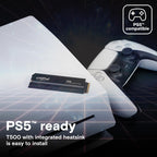 Crucial T500 4TB PCIe Gen4 NVMe M.2 Internal Gaming SSD with Heatsink - Black