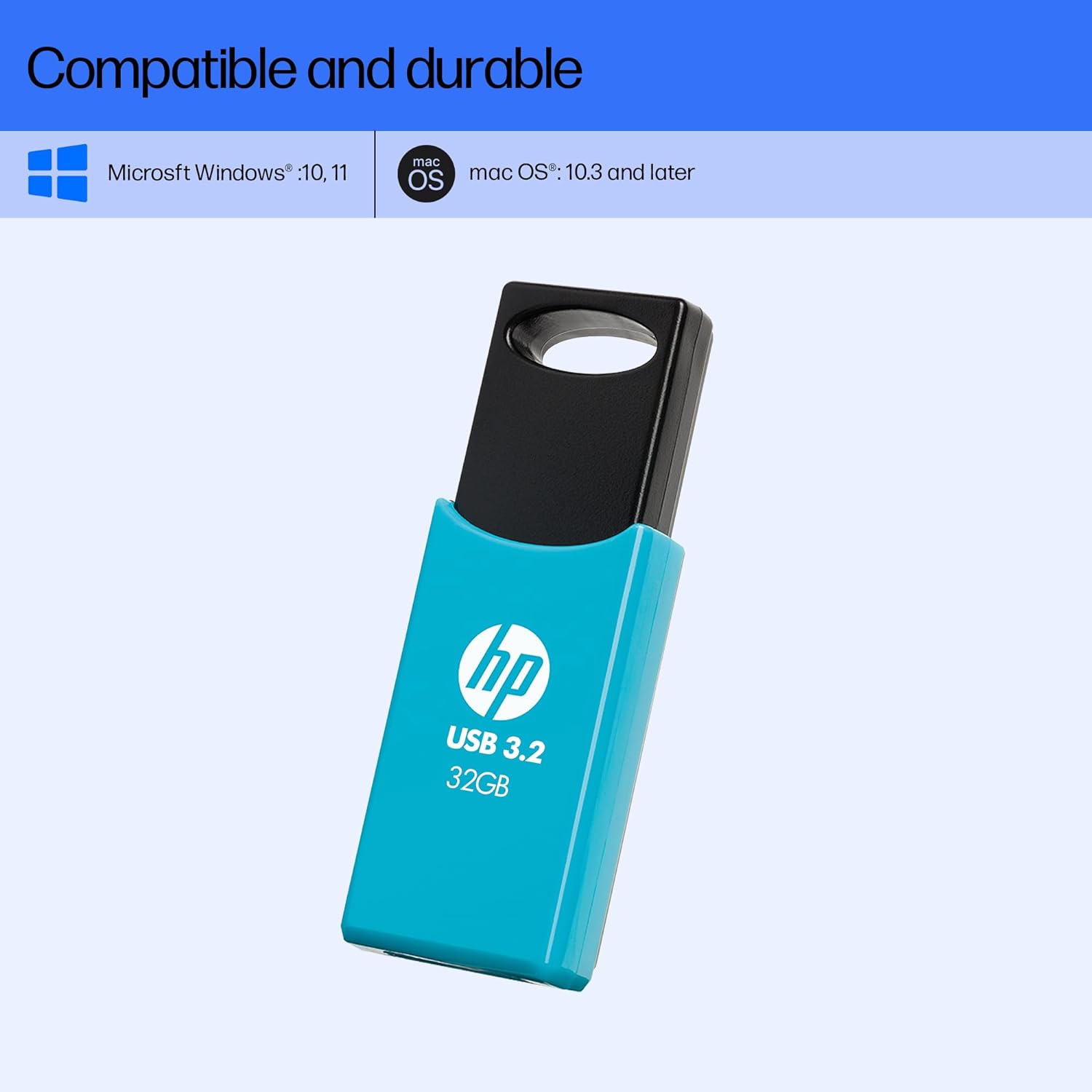 HP 712W 32GB USB 3.2 Flash Drive-Blue