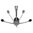 Headset with multiple microphones on a white background