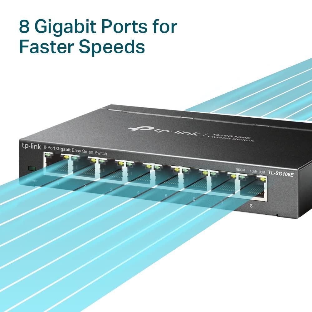 TP-Link TL-SG108E 8 Port Gigabit Easy Smart Desktop/Wall-Mount Managed Switch