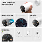 TP-Link Tapo C425 4MP 2K QHD Weatherproof Smart Wire-Free Security Camera - 1 Pack