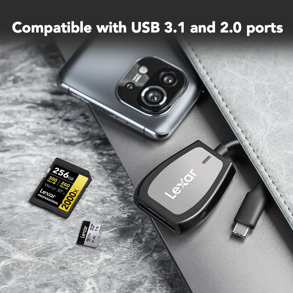 Lexar Professional Multi-Card 3-in-1 USB 3.1 Reader (LRW500URBNA)