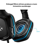 Logitech G431 7.1 Surround Sound Wired Gaming Headset with Boom Microphone - Black