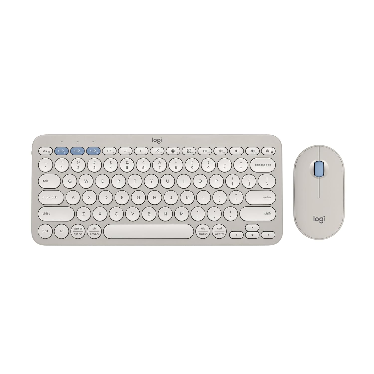 Logitech wireless keyboard and mouse set on a white background