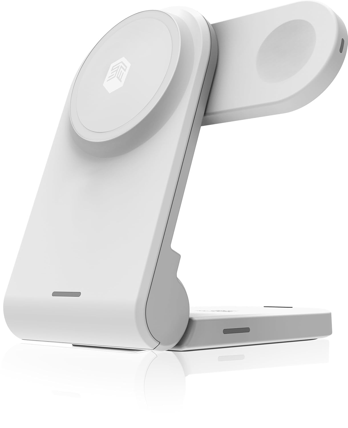 STM ChargeTree Swing 3-in-1 Wireless Charger Station – Qi-Certified Charger for iPhone, Android, AirPods & Apple Watch with Nightstand Mode Swing Arm – USB-C Cable Included, Black