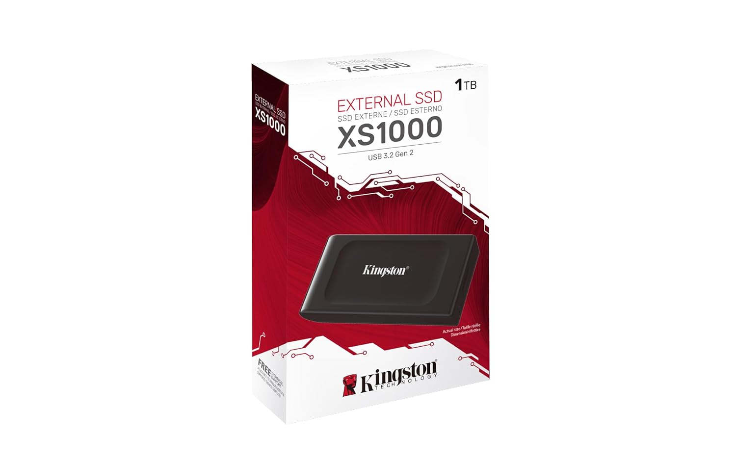 Kingston XS1000 2TB 2.5" USB 3.2 Gen 2 External Solid State Drive - Black