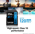 Lexar  High-Performance 800x PRO SD Card, UHS-I, C10, U3, V30, 4K, Up to 150MB/s Read SDXC Memory Card, for Point-and-Shoot & Mid-Range DSLR Cameras, HD Camcorders (LSD0800P128G-BNNNU)