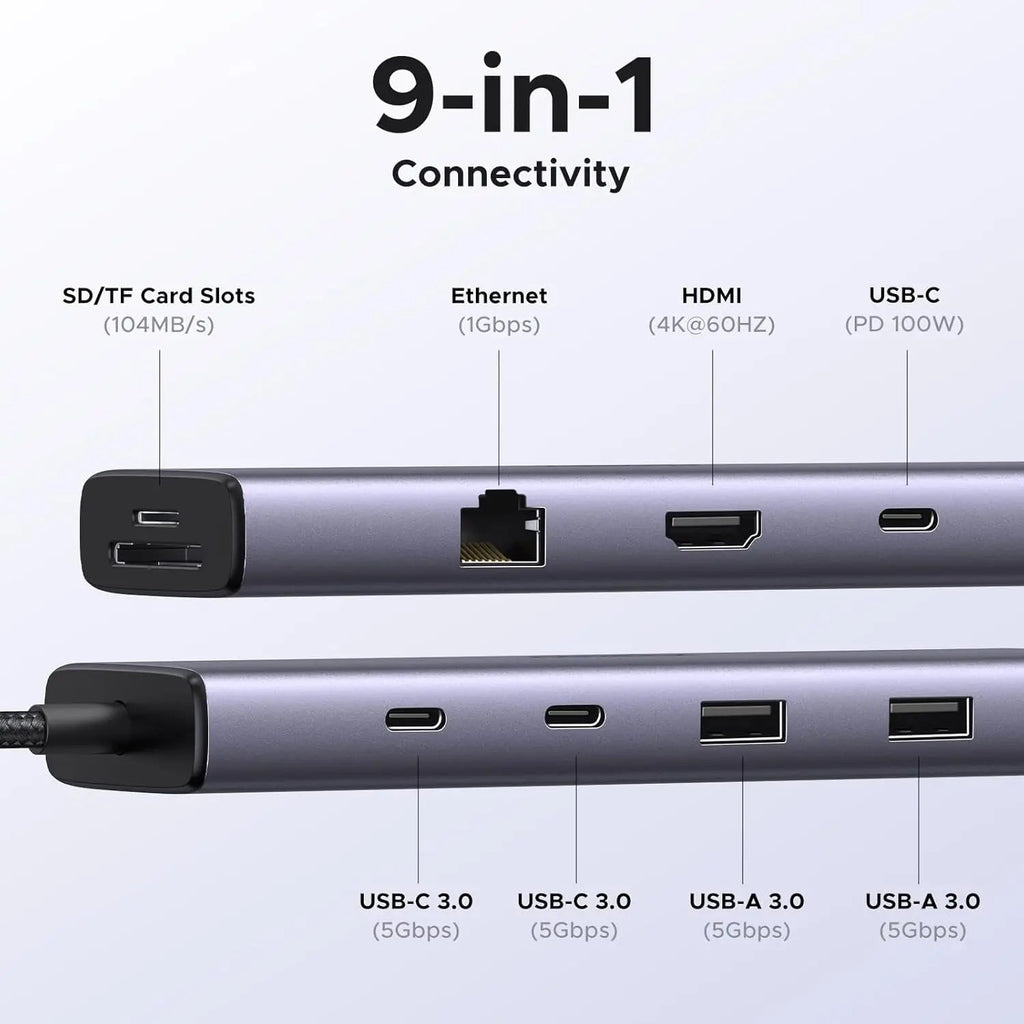 UGREEN 9-in-1 USB C Multi-function Dock 4K 60Hz HDMI 5Gbps USB-C USB-A Data Port Hub Docking Station Laptop MacBook (15375)