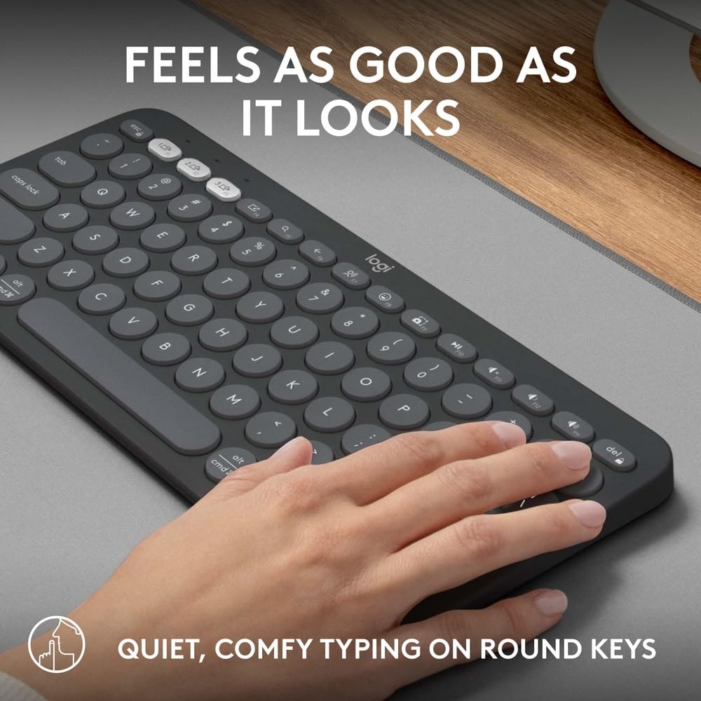Logitech Pebble Keys 2 K380s Multi Device Bluetooth Wireless Keyboard - Tonal Graphite