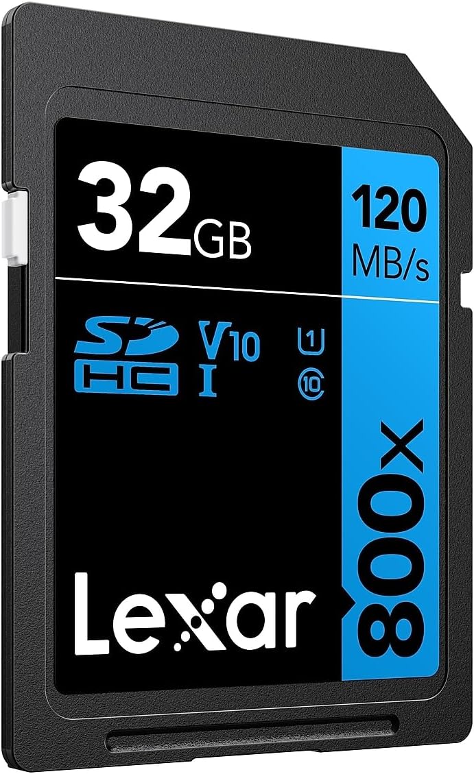 Lexar  High-Performance 800x PRO SD Card, UHS-I, C10, U3, V30, 4K, Up to 150MB/s Read SDXC Memory Card, for Point-and-Shoot & Mid-Range DSLR Cameras, HD Camcorders (LSD0800P128G-BNNNU)