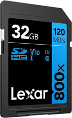 Lexar  High-Performance 800x PRO SD Card, UHS-I, C10, U3, V30, 4K, Up to 150MB/s Read SDXC Memory Card, for Point-and-Shoot & Mid-Range DSLR Cameras, HD Camcorders (LSD0800P128G-BNNNU)