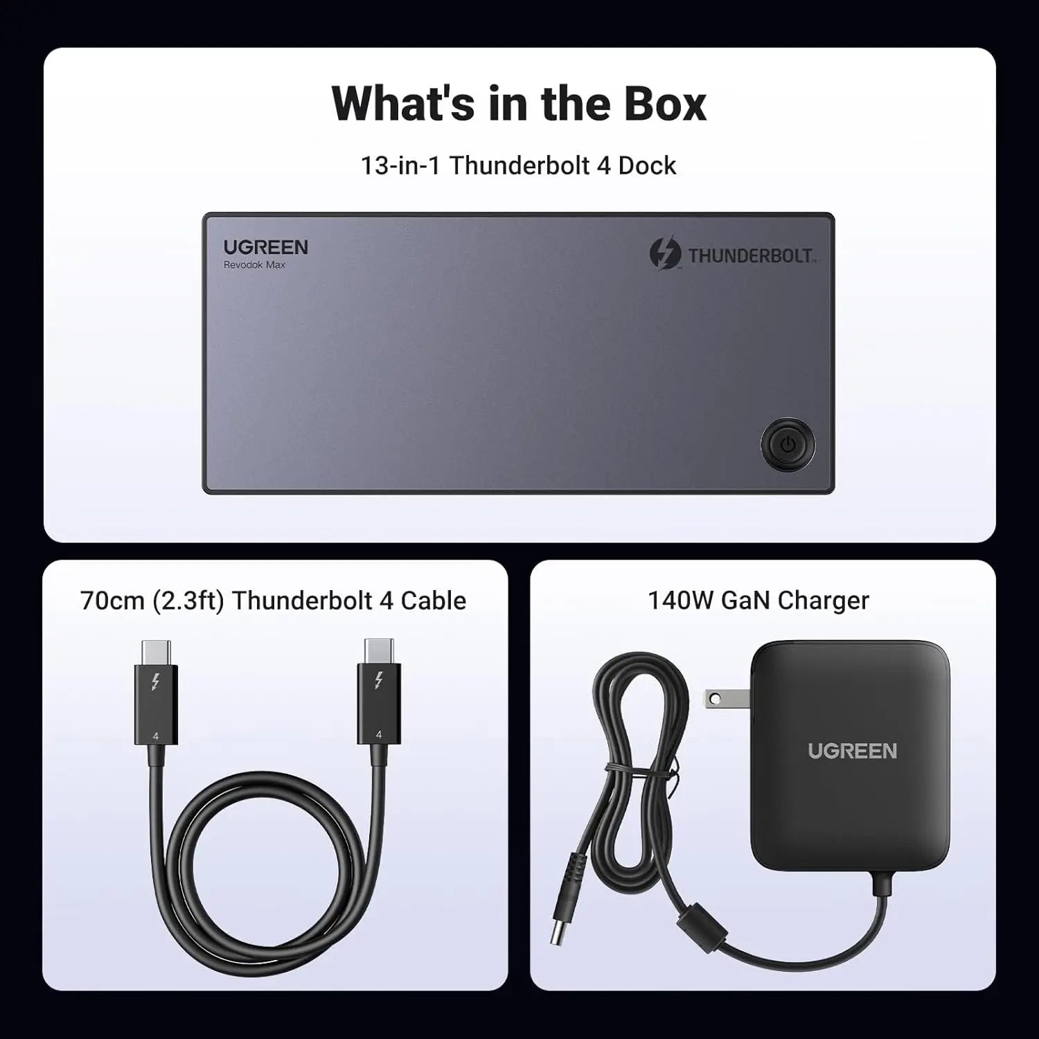 UGREEN Revodok Max 313 Thunderbolt 4 Dock 13-in-1 40Gbps Triple 4K 60Hz 8K HDMI 2.1 DP 1.4 Ethernet 60W PD MacBook (25085)