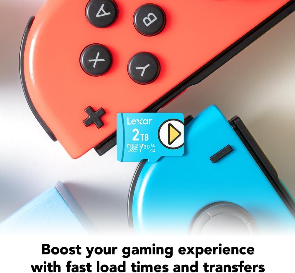 Lexar 512GB PLAY micro SD Card, UHS-I, C10, U3, V30, A2, Full HD, 4K, Up to 205/140 MB/s microSDXC Memory Card, Expanded Storage for Nintendo-Switch 1, Gaming, Smartphones, Tablets (LMSPLAY512G-BNSNU)