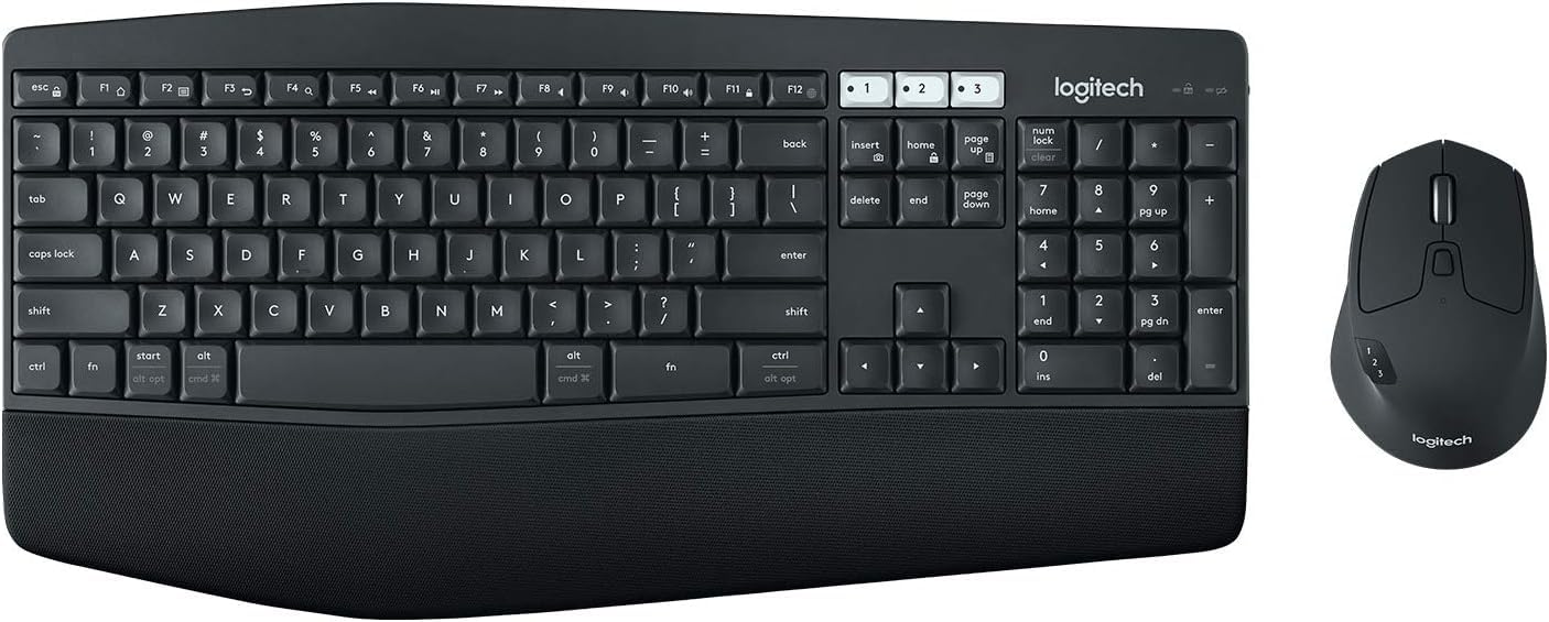Logitech keyboard and mouse set on a white background