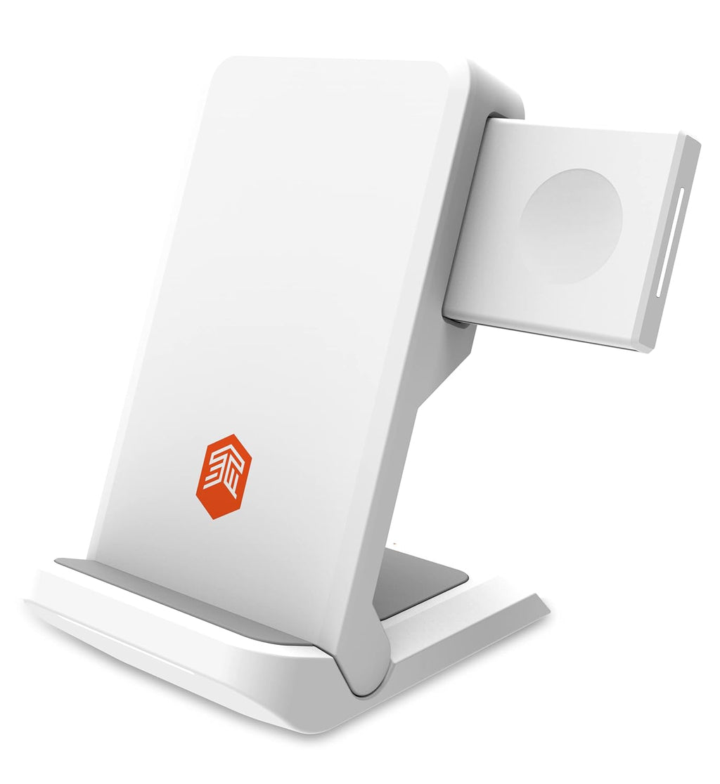 STM ChargeTree Swing 3-in-1 Wireless Charger Station – Qi-Certified Charger for iPhone, Android, AirPods & Apple Watch with Nightstand Mode Swing Arm – USB-C Cable Included, Black