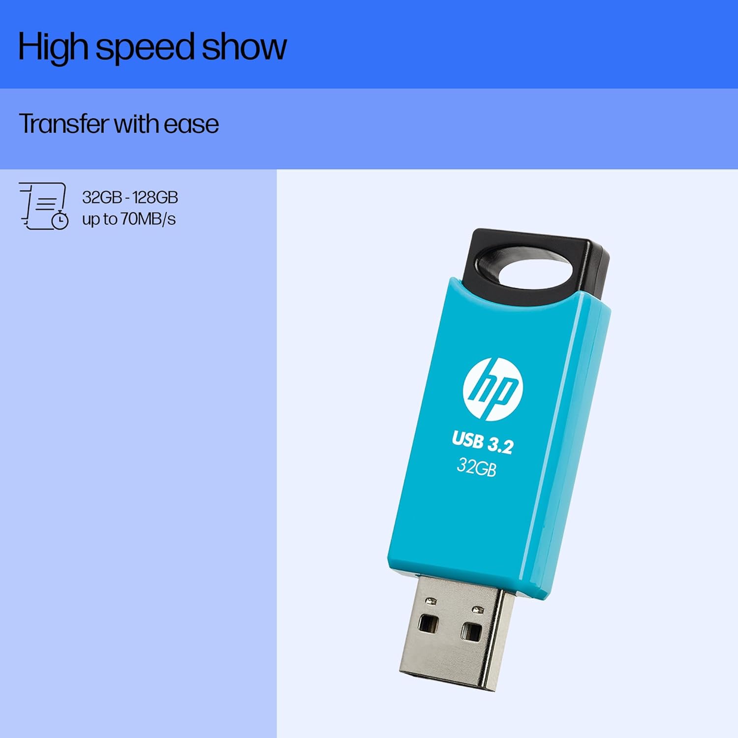 HP 712W 32GB USB 3.2 Flash Drive-Blue
