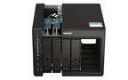 QNAP NAS device with multiple drive bays on a white background